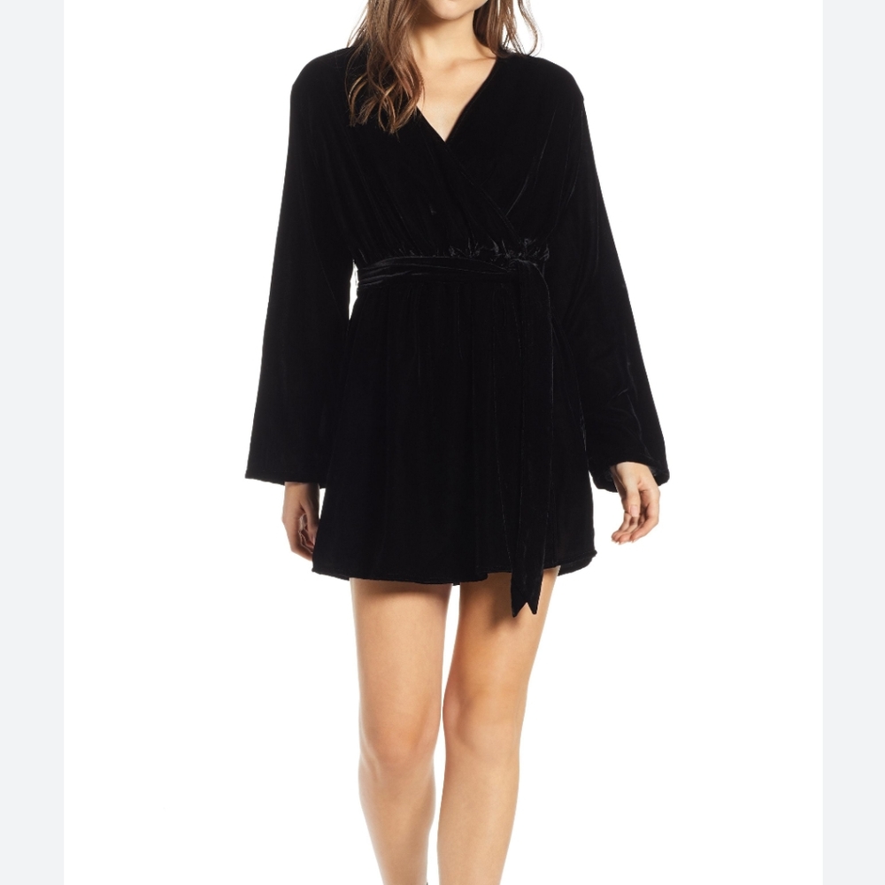 NWT Treasure & Bond Faux Wrap Velvet Dress